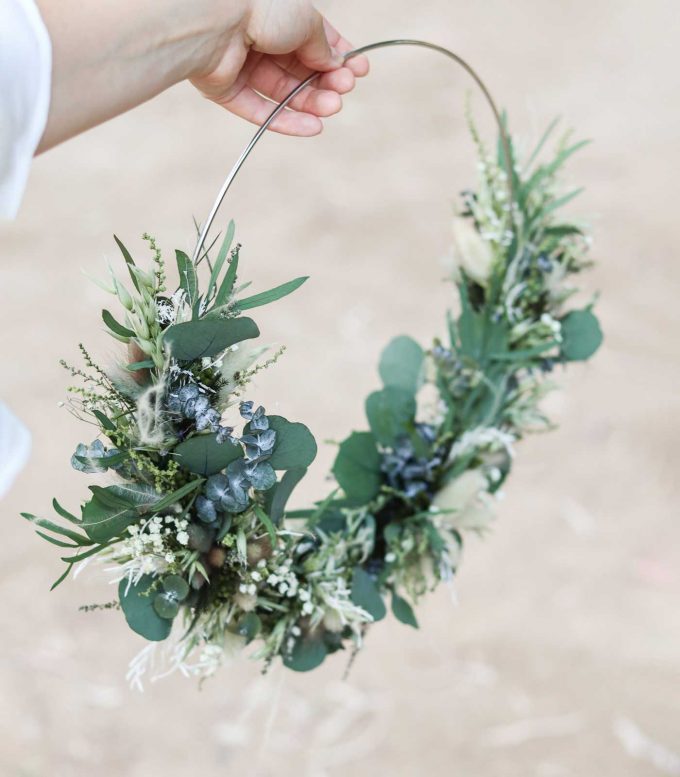 Hoop bouquet aro ramo de novia- Mieres