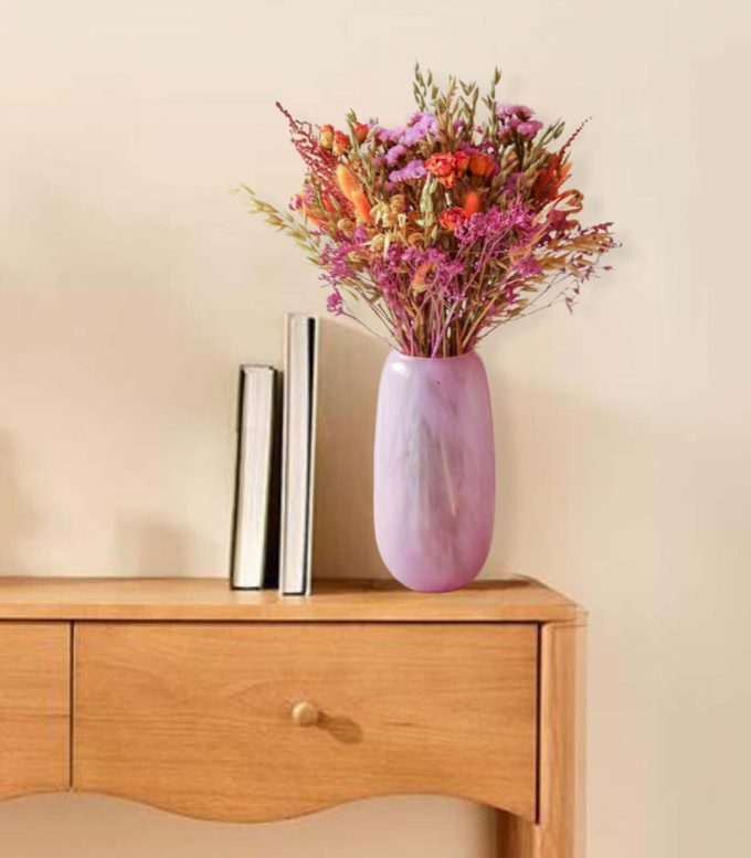 Centro de flores preservadas + Jarrón de cristal - Lys