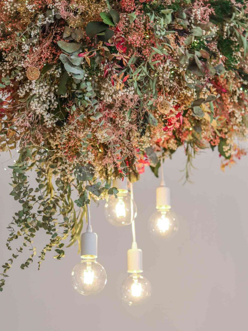 lampara decorada con flores a domicilio
