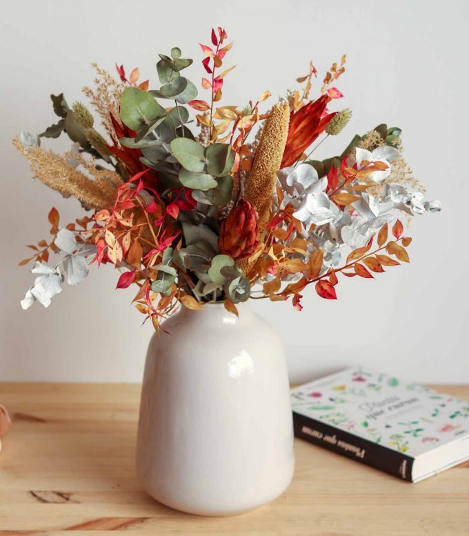 Centro de flores secas alto - Protea