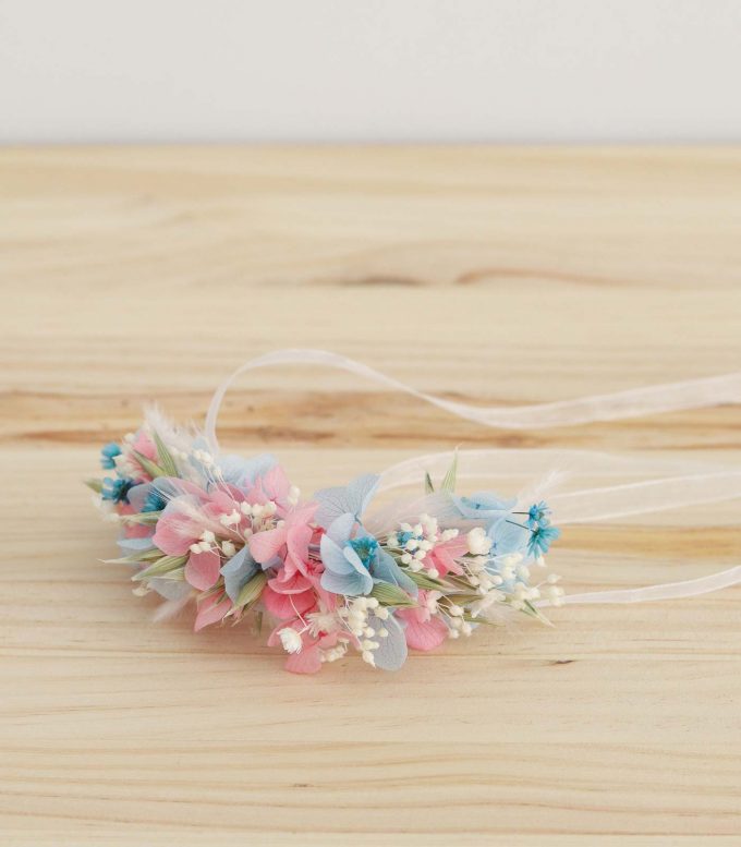 Pulseras para damas de honor de flores preservadas