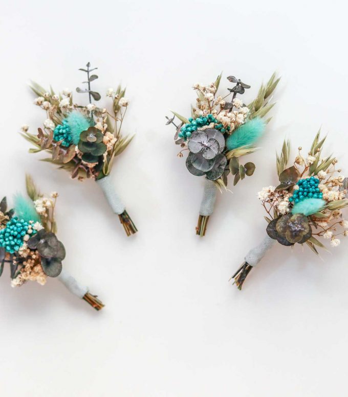 Prendido de novio turquesa - Cielo